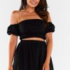 Black Short Skirt in Skirts with Cotton and Lycra