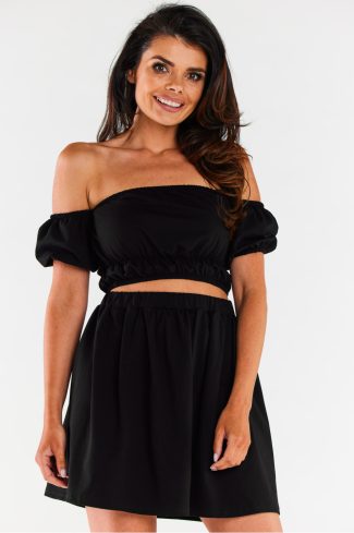 Black Short Skirt in Skirts with Cotton and Lycra
