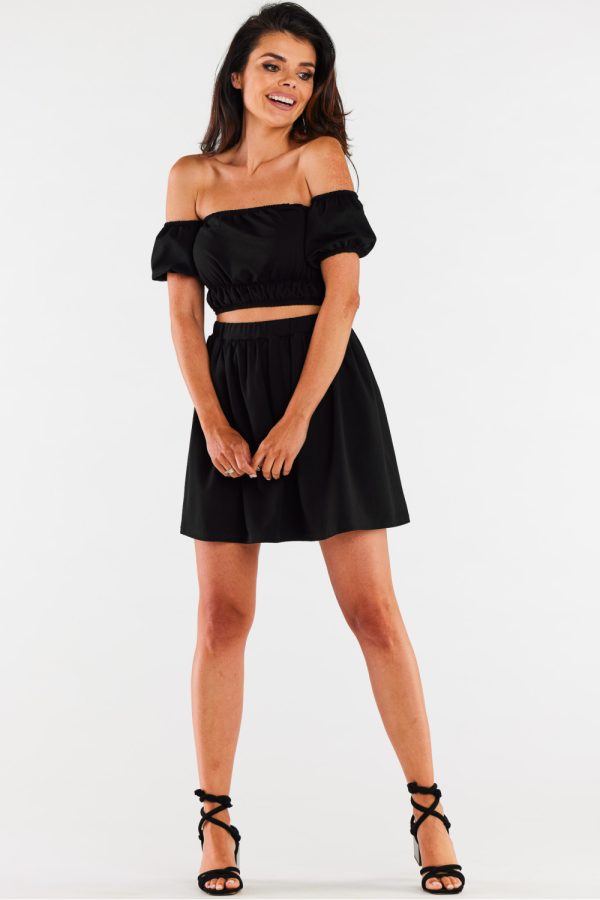 Black Short Skirt in Skirts with Cotton and Lycra