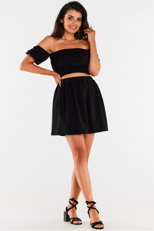 Black Short Skirt in Skirts with Cotton and Lycra