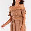 Beige Short Skirt in Skirts with Cotton and Lycra