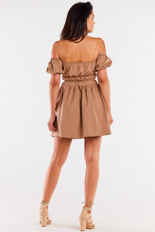 Beige Short Skirt in Skirts with Cotton and Lycra