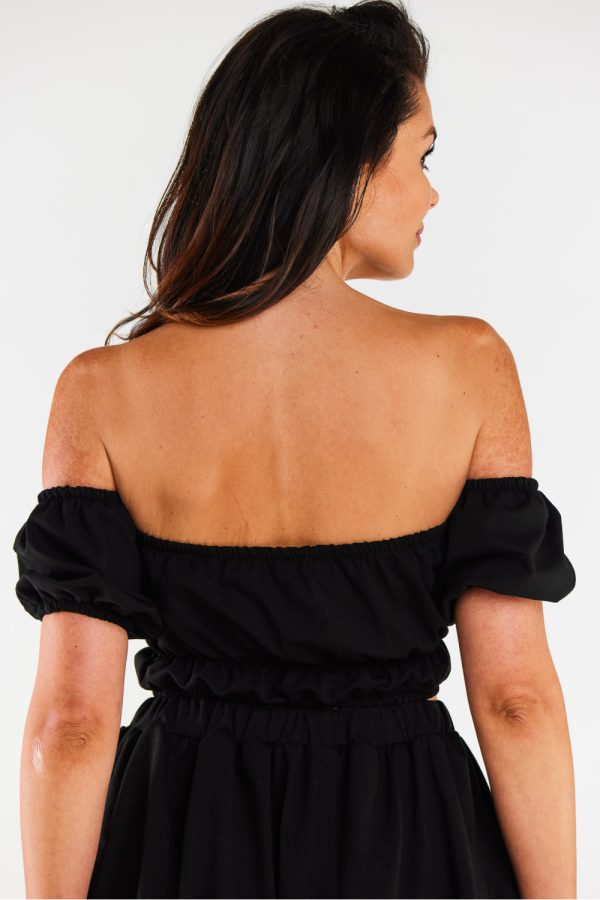 Black Blouse in Women`s Blouses, Tunics with Cotton and Lycra