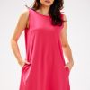Pink Daydress in Day Dresses with Cotton and Lycra
