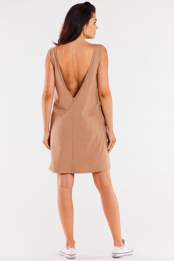 Beige Daydress in Day Dresses with Cotton and Lycra