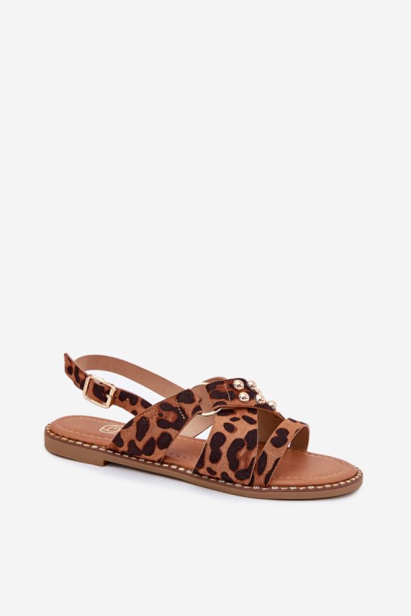 Brown Sandals in Sandals & Flip-Flops For Women with Fabric, Footbed and Heel Height