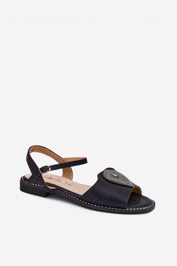 Black Sandals in Sandals & Flip-Flops For Women with Fabric, Footbed and Heel Height