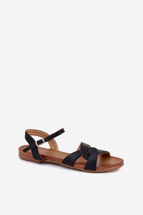 Black Sandals in Sandals & Flip-Flops For Women with Fabric, Footbed and Heel Height