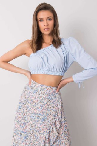 Blue Blouse in Women`s Blouses, Tunics with Cotton