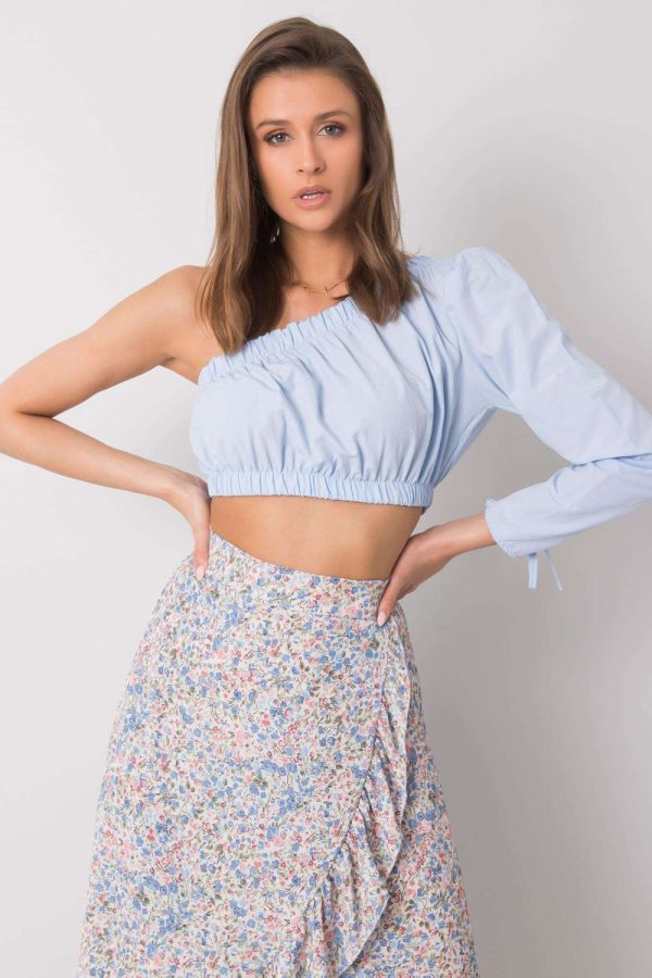 Blue Blouse in Women`s Blouses, Tunics with Cotton