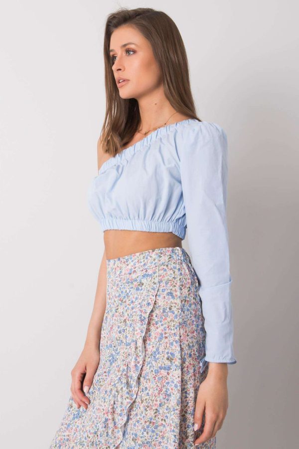 Blue Blouse in Women`s Blouses, Tunics with Cotton