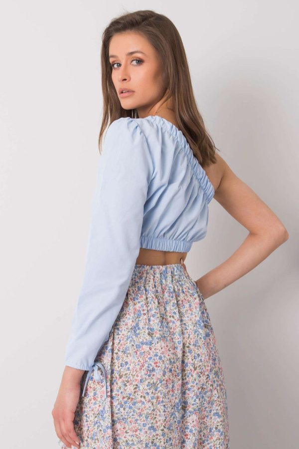 Blue Blouse in Women`s Blouses, Tunics with Cotton