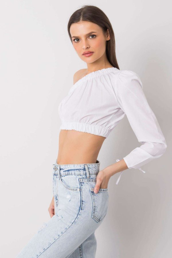 White Blouse in Women`s Blouses, Tunics with Cotton