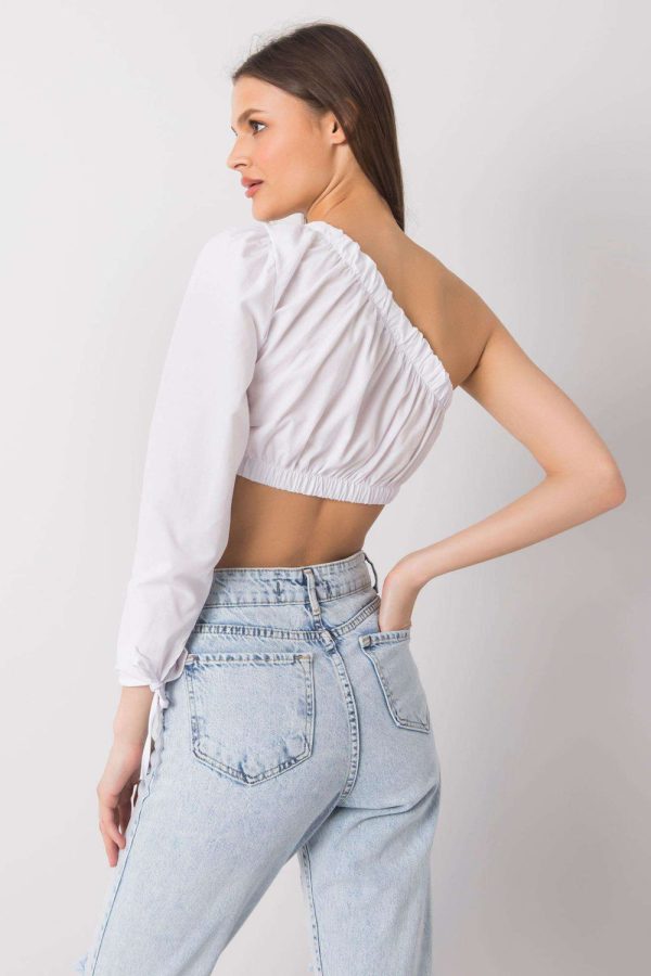 White Blouse in Women`s Blouses, Tunics with Cotton