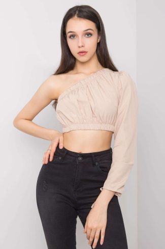 Beige Blouse in Women`s Blouses, Tunics with Cotton
