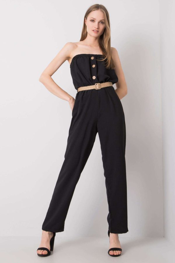 Black Suit in Playsuits For Women with Cotton and Polyester