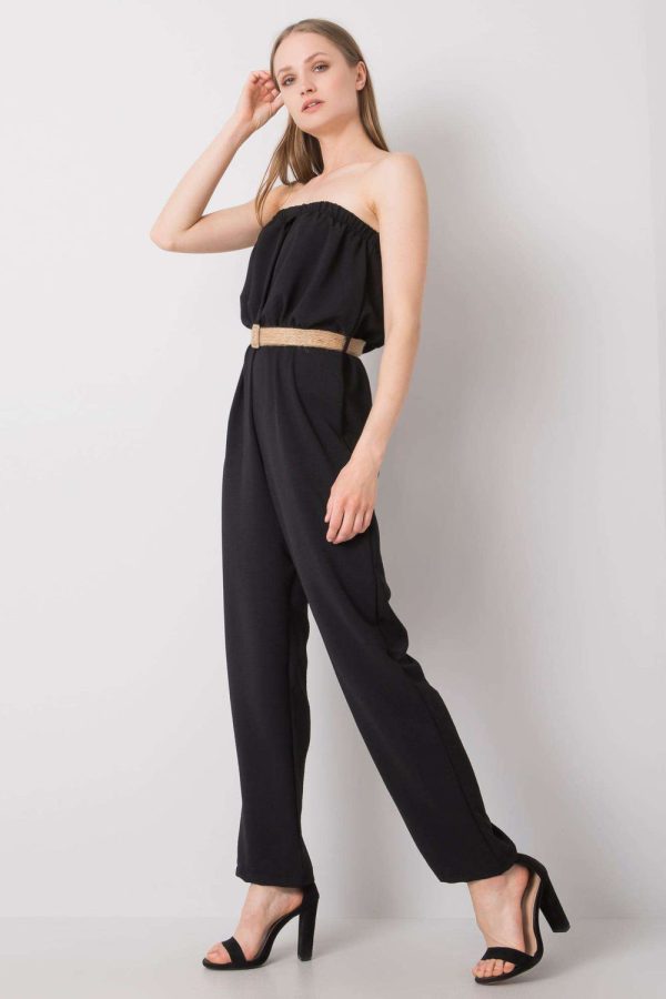 Black Suit in Playsuits For Women with Cotton and Polyester