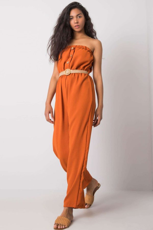 Orange Suit in Playsuits For Women with Cotton and Polyester