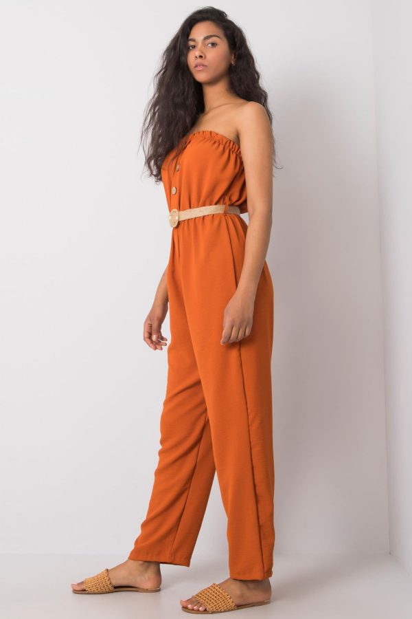 Orange Suit in Playsuits For Women with Cotton and Polyester