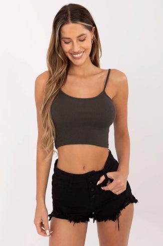 Green Top in Undershirts / Tops with Cotton and Spandex