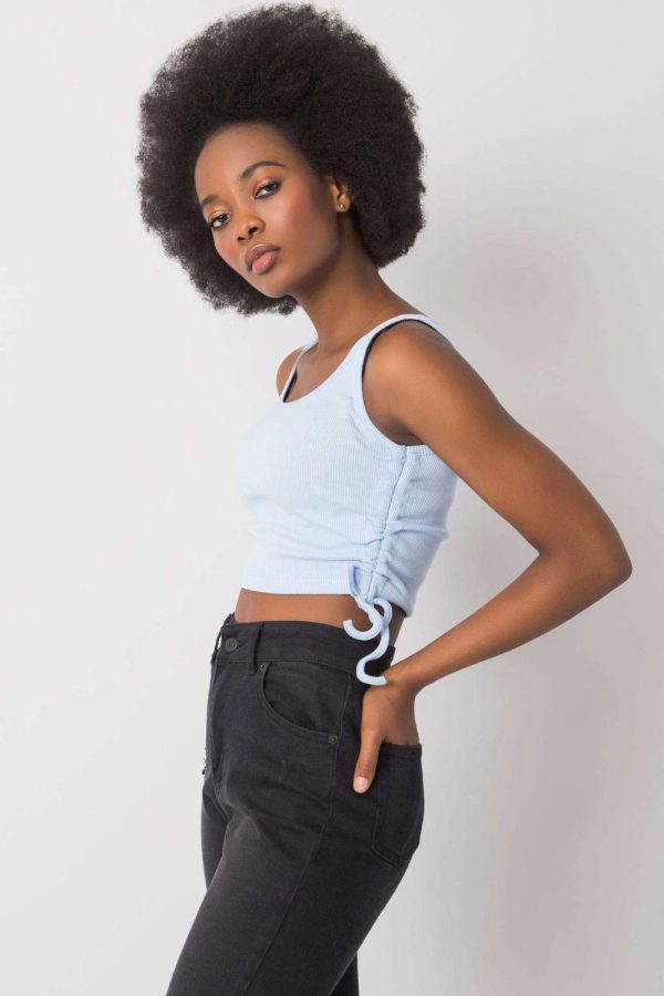Blue Top in Undershirts / Tops with Cotton and Spandex