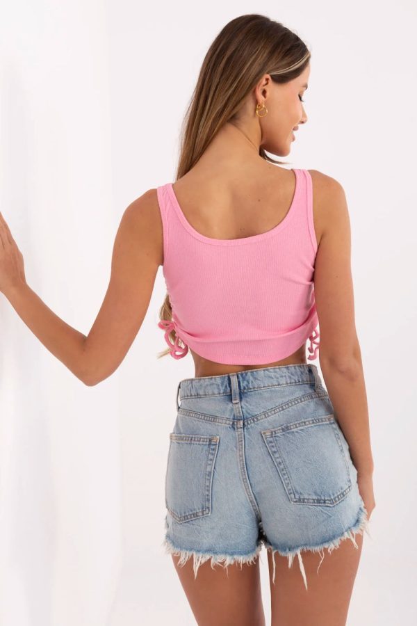 Pink Top in Undershirts / Tops with Cotton and Spandex