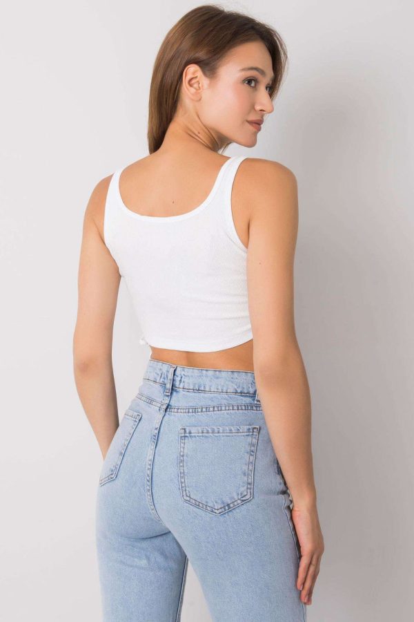 White Top in Undershirts / Tops with Cotton and Spandex