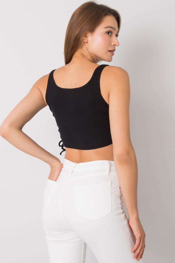 Black Top in Undershirts / Tops with Cotton and Spandex