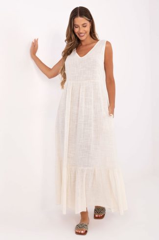 Beige Daydress in Day Dresses with Cotton