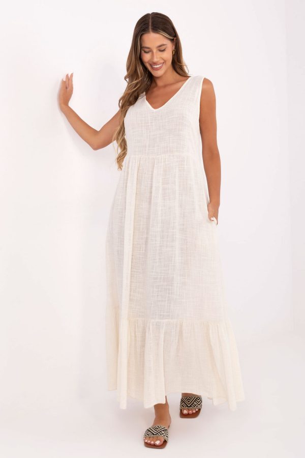 Beige Daydress in Day Dresses with Cotton