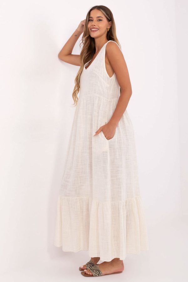 Beige Daydress in Day Dresses with Cotton