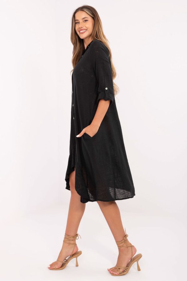 Black Daydress in Day Dresses with Cotton