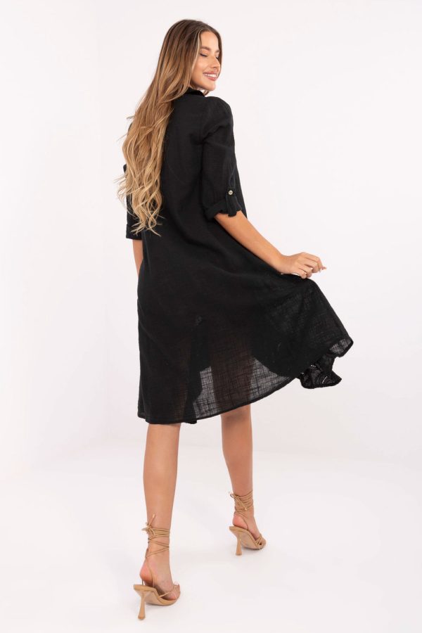 Black Daydress in Day Dresses with Cotton