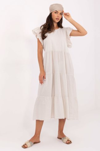 Beige Daydress in Day Dresses with Cotton