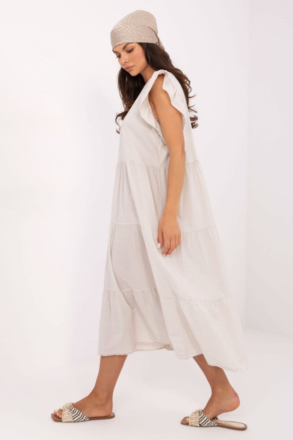 Beige Daydress in Day Dresses with Cotton