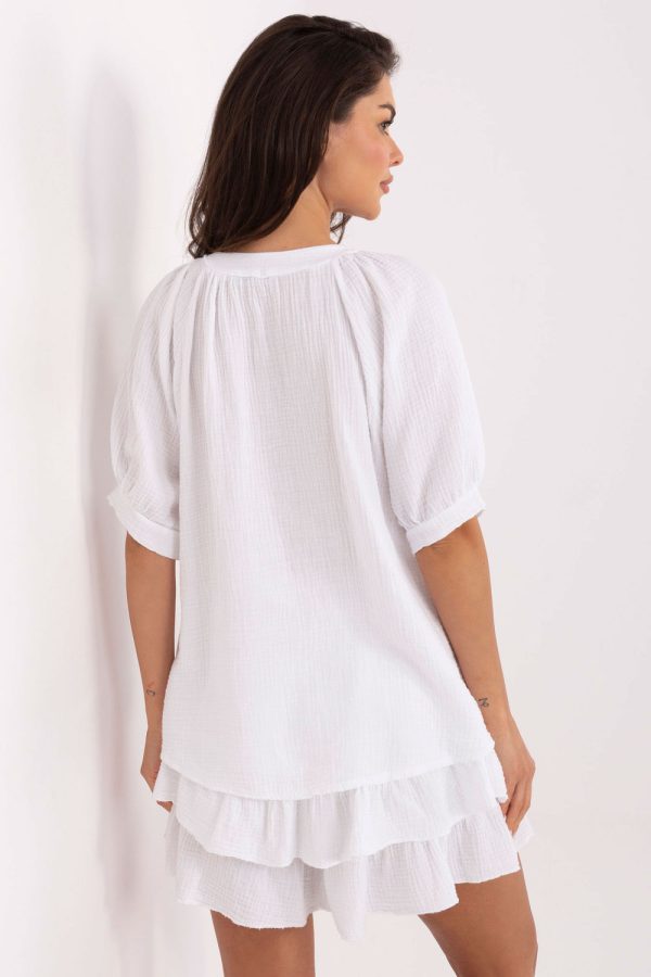 White Set in Pants, Trousers, Shorts with Cotton
