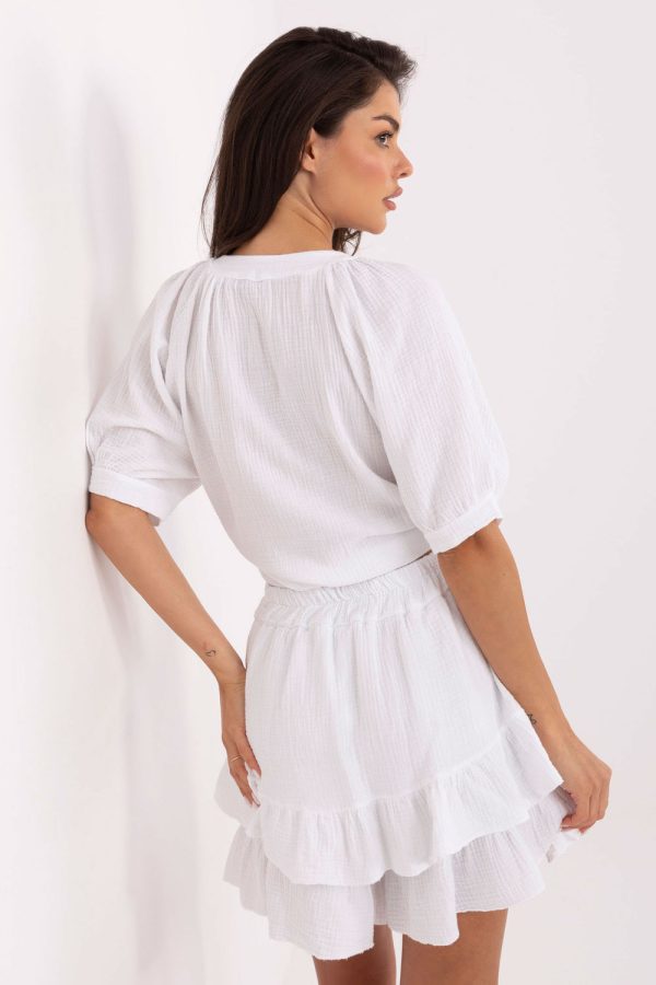 White Set in Pants, Trousers, Shorts with Cotton