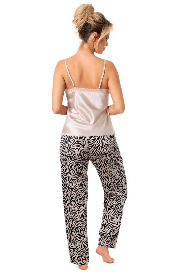 Beige Pyjama in Women`s Pyjamas, Sleepwear Sets with Spandex and Polyester