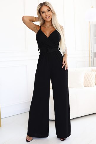 Black Suit in Playsuits For Women with Spandex and Polyester