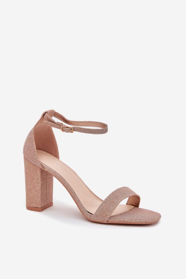 Pink Heel Sandals in Sandals & Flip-Flops For Women with Fabric, Footbed and Heel Height