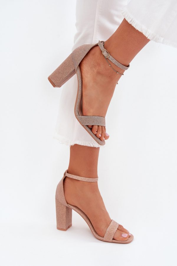 Pink Heel Sandals in Sandals & Flip-Flops For Women with Fabric, Footbed and Heel Height