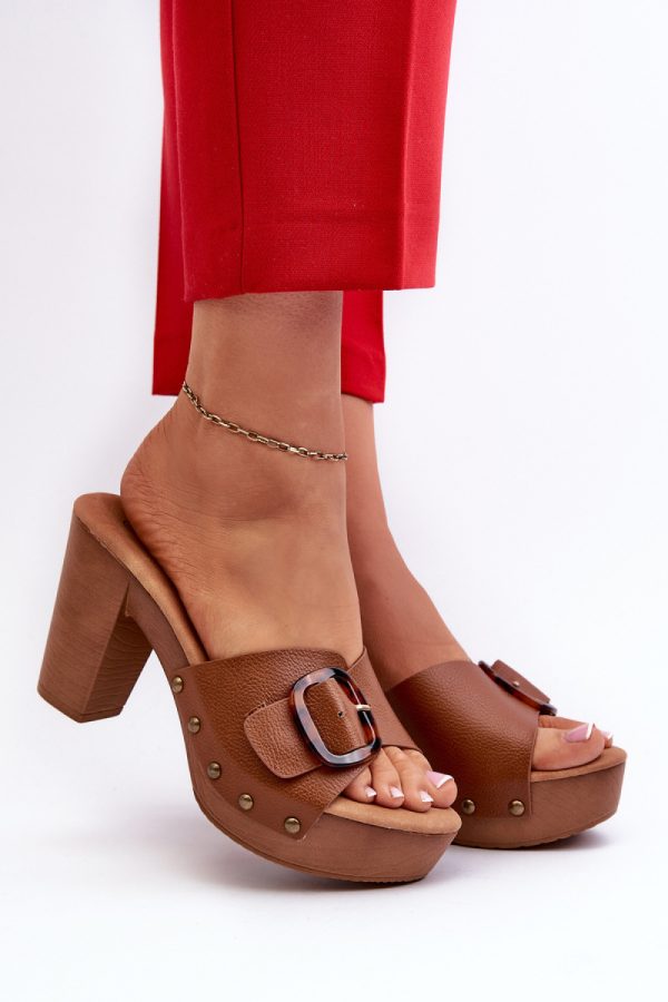 Brown Heeled Sandals