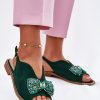 1086468.jpg Green Sandals in Sandals & Flip-Flops For Women with Fabric, Footbed and Heel Height