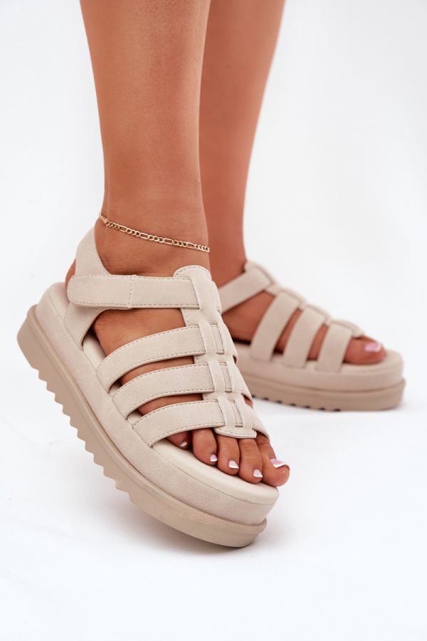 beige Platform sandals model 215718 Step in style