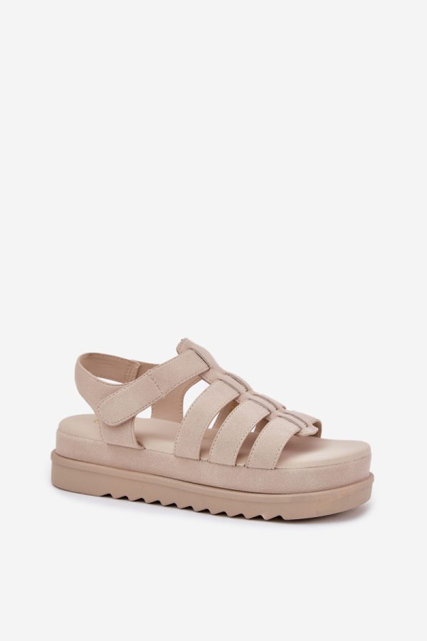 beige Platform sandals model 215718 Step in style