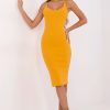 Orange Daydress in Day Dresses with Cotton and Spandex
