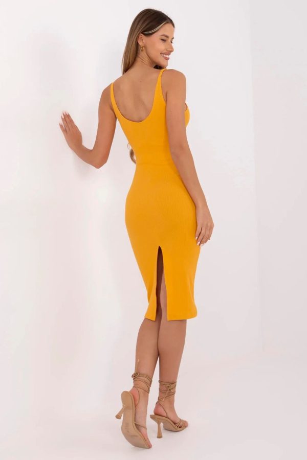 Orange Daydress in Day Dresses with Cotton and Spandex