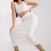 Beige Set in Skirts with Cotton and Spandex