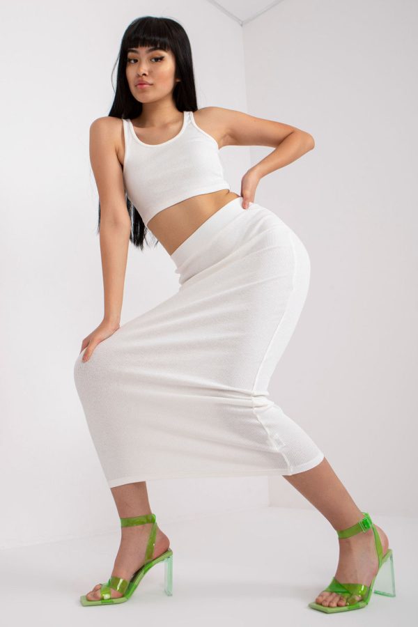 Beige Set in Skirts with Cotton and Spandex