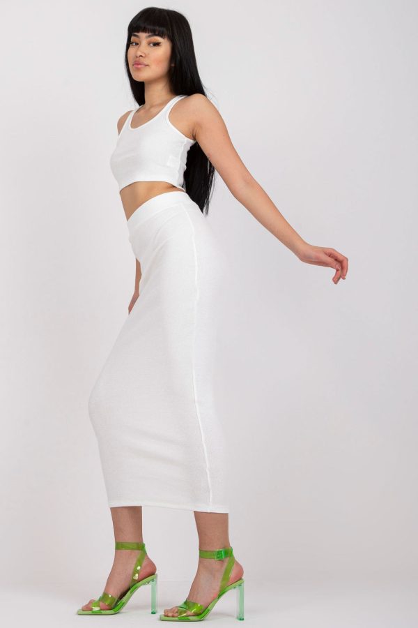 Beige Set in Skirts with Cotton and Spandex